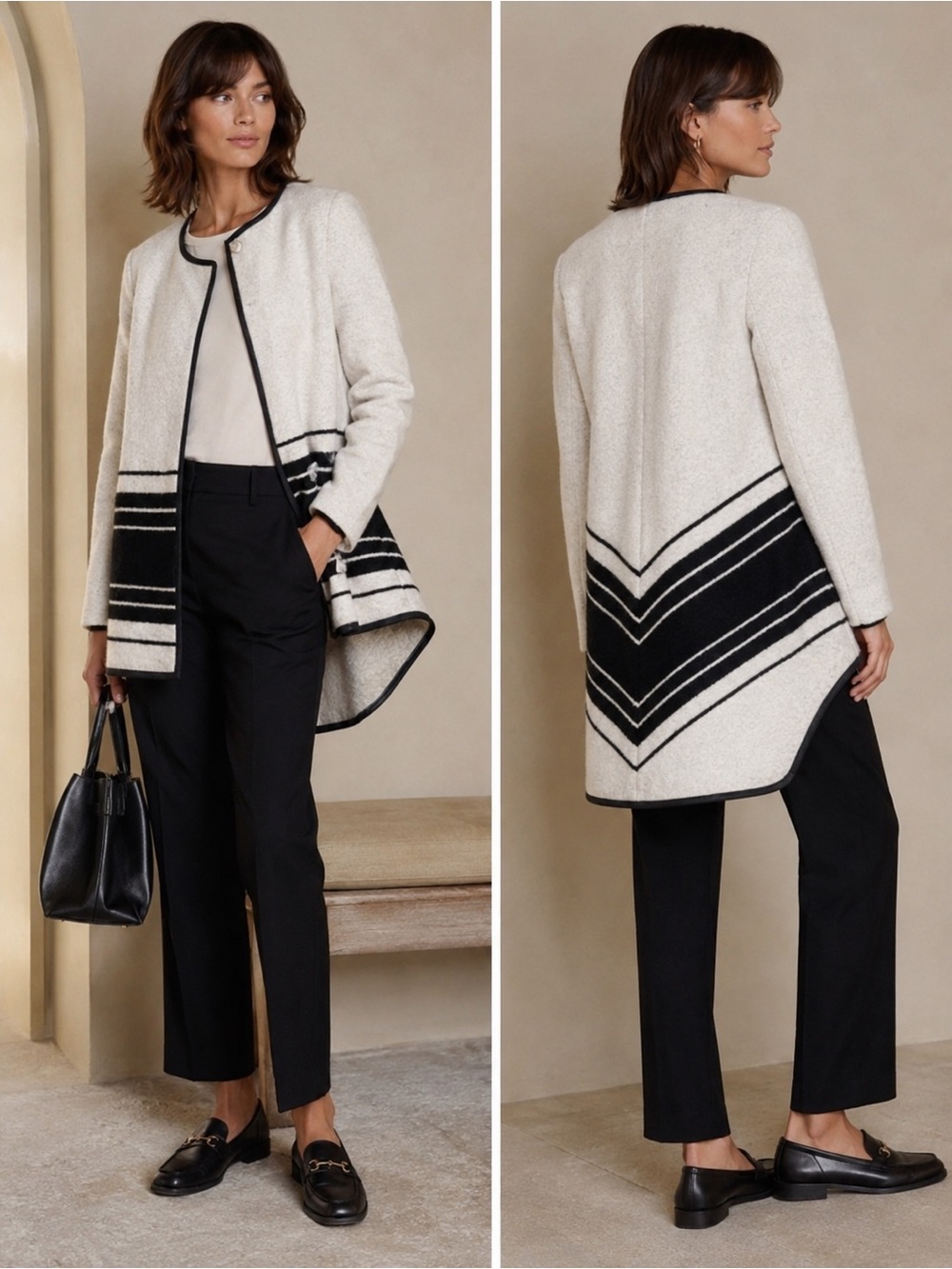 Anthropologie Elevenses Ardsley Boiled Wool Blend Jacket High Low Small NWT